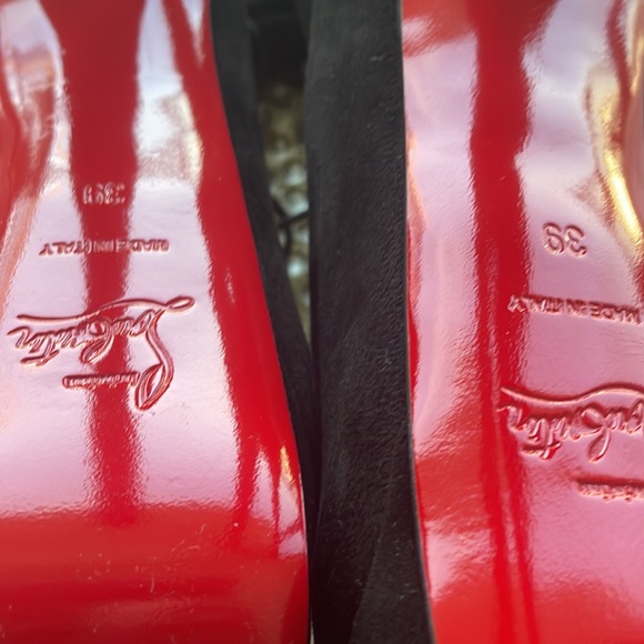 Christian Louboutin Open toe Suede Short Boots 38 Black Authentic - Picture 4 of 14